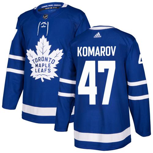 Adidas Men Toronto Maple Leafs 47 Leo Komarov Blue Home Authentic Stitched NHL Jersey